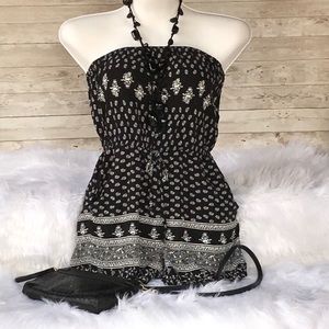 Rue 21 BlackWhite Strapless Romper
